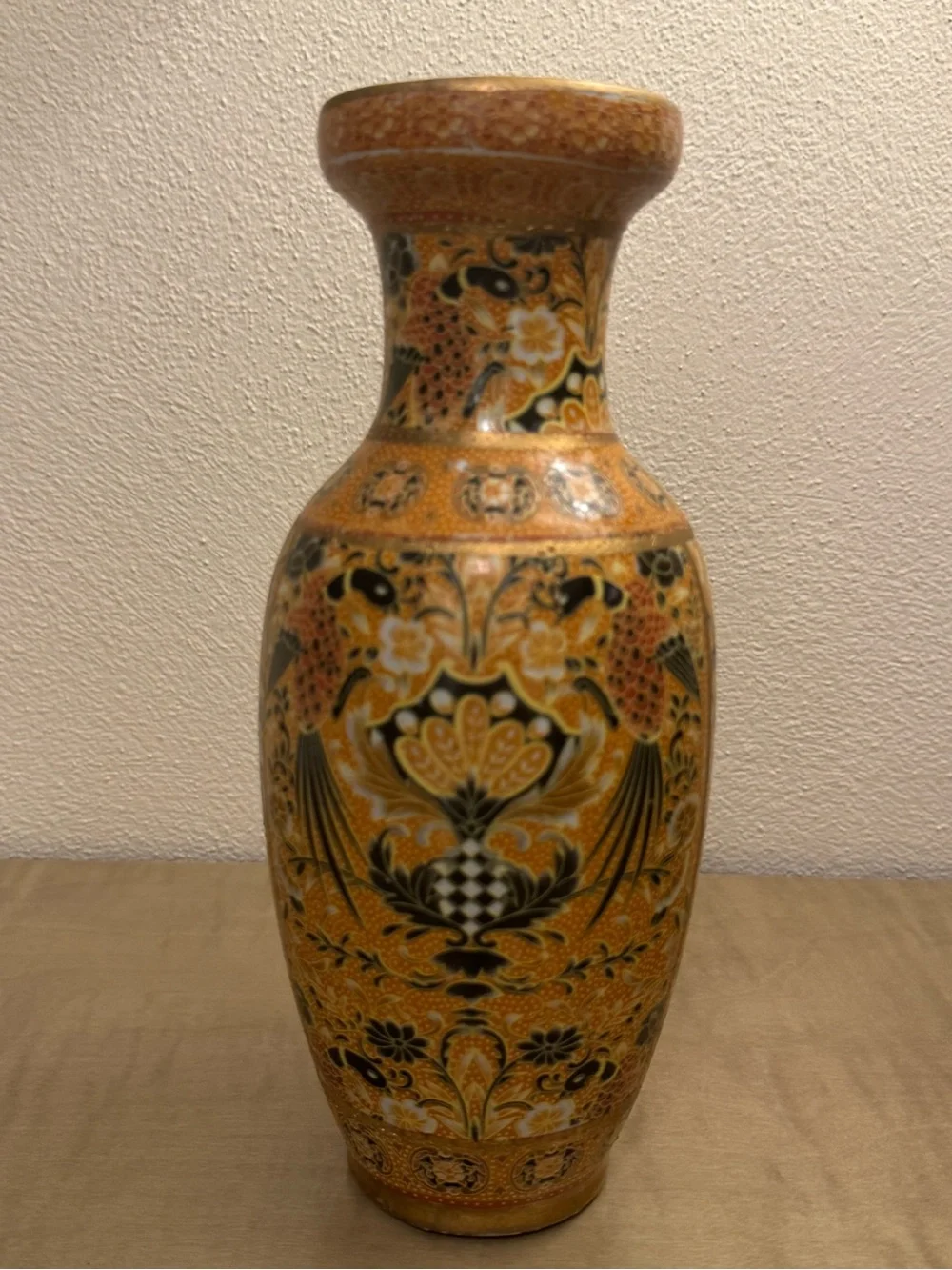 Vintage Chinese Vase Floral Multicolor -Hand Painted Decorative Vase 10